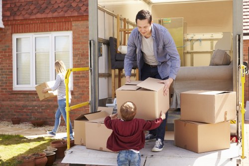 Loading boxes and furniture for a Waterloo removal quote