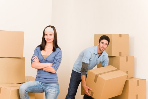 Boxes and furniture organized for a quick Waterloo removal service