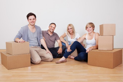 Loading furniture into a van for a Waterloo move